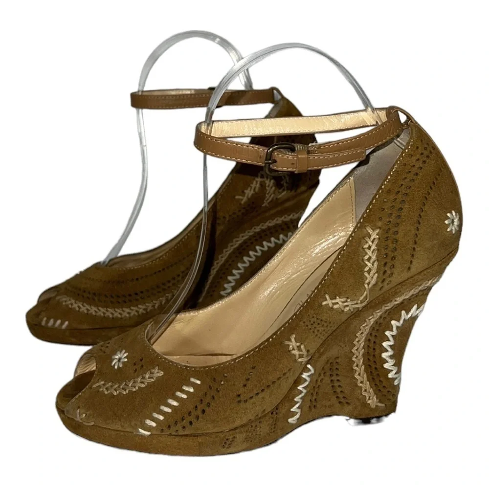 Joan & David Brown Suede Wedges